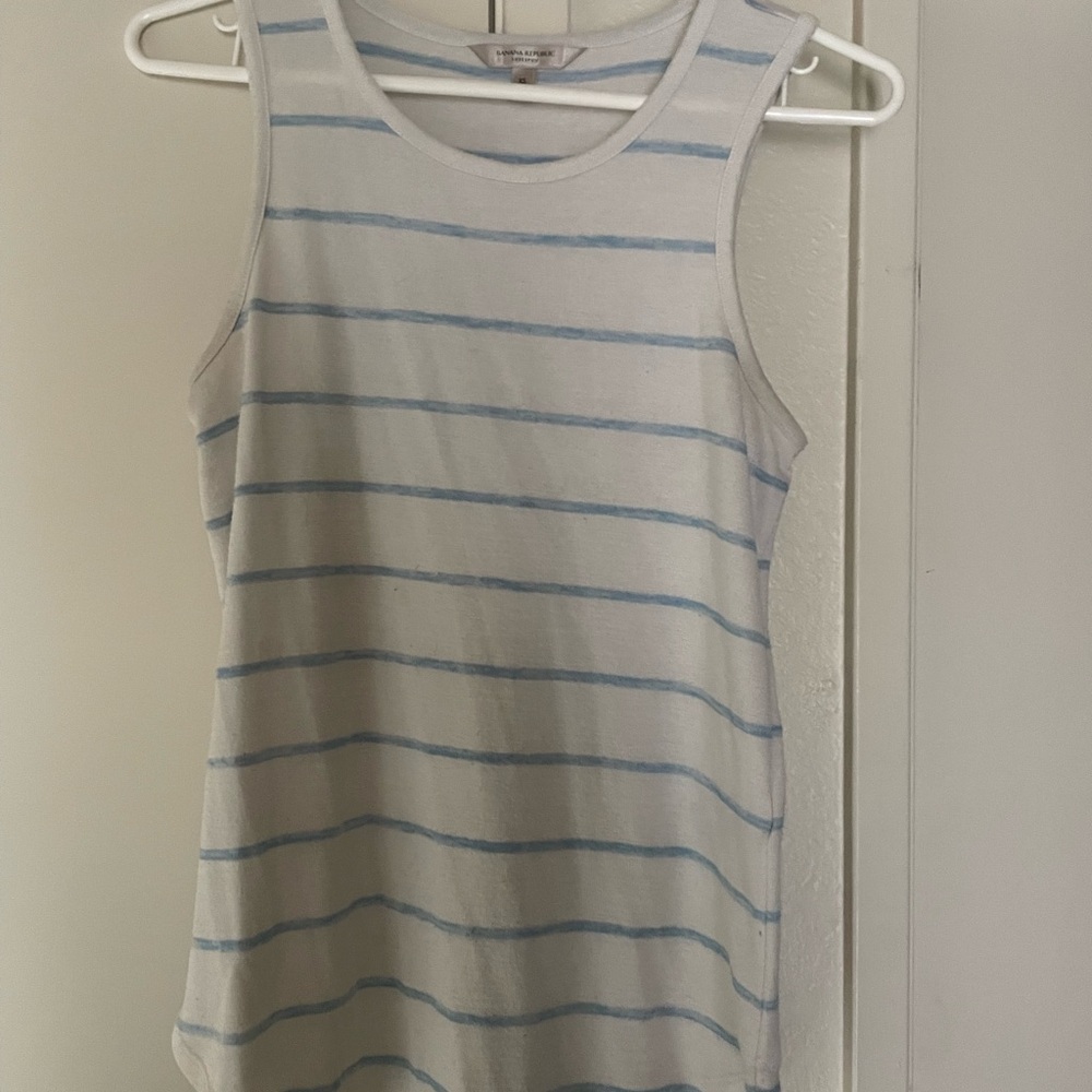 Banana Republic Striped Women’s Sleeveless Top Blue and White Size XS